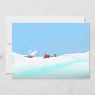 Snow Fox and Toy Train Thank You Card