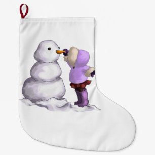 Snow Friend Large Christmas Stocking
