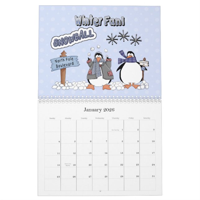 Snow Friends 2012 Calendar (Jan 2026)