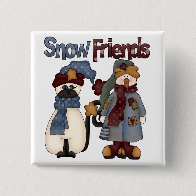 Snow Friends Tshirts and Gifts 15 Cm Square Badge (Front)
