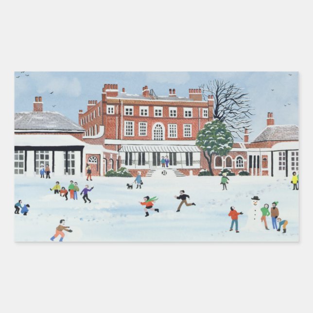 Snow Fun 1991 Rectangular Sticker (Front)