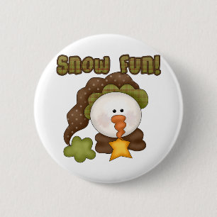 Snow Fun One Tshirts and Gifts 6 Cm Round Badge
