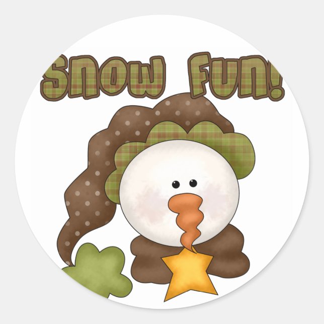 Snow  Fun One Tshirts and Gifts Classic Round Sticker (Front)