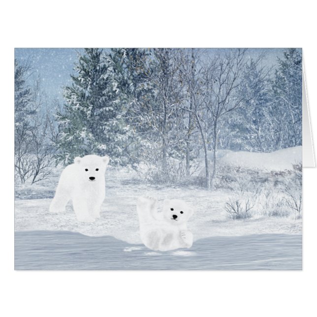 Snow Fun - Polar Bear Cubs (Front Horizontal)