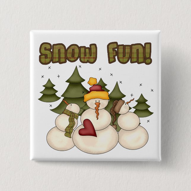 Snow Fun Two Tshirts and Gifts 15 Cm Square Badge (Front)