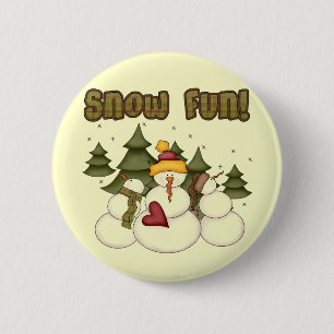 Snow Fun Two Tshirts and Gifts 6 Cm Round Badge