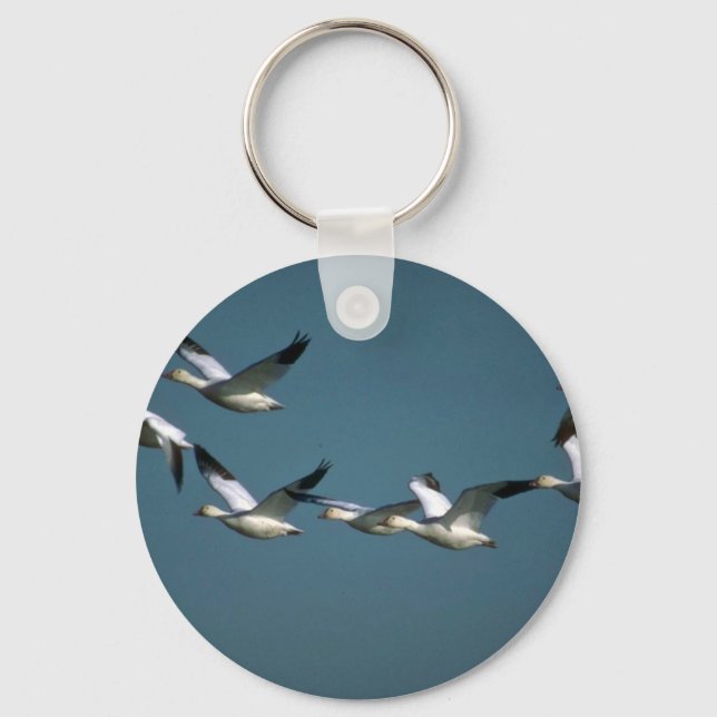 Snow Geese, in flight Key Ring (Front)