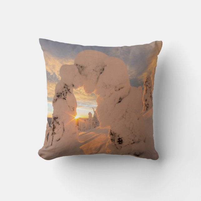 Snow Ghosts In The Whitefish Range Cushion (Front)