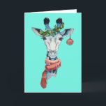 Snow giraffe holiday card<br><div class="desc">Holidays are coming</div>