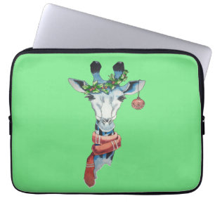 Snow giraffe laptop sleeve