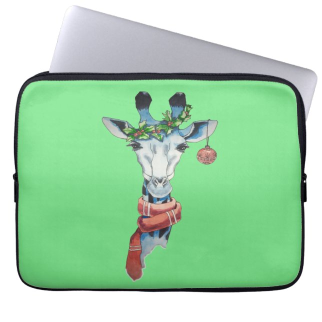 Snow giraffe laptop sleeve (Front)