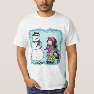 snow Girl Snowman T-Shirt
