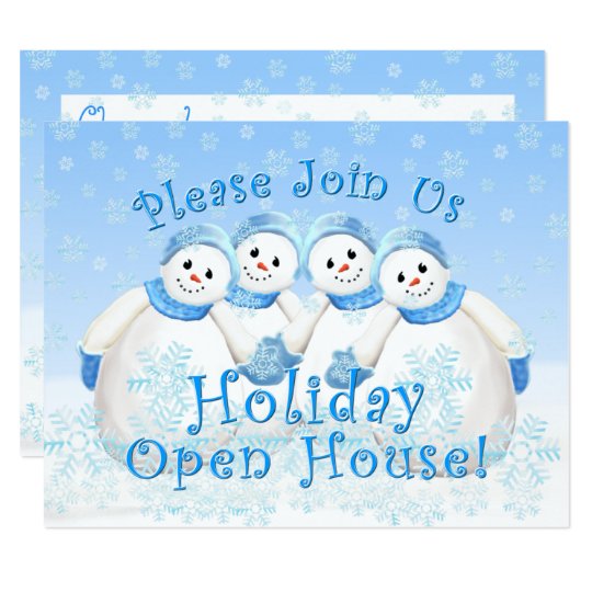 Snow Girls Holiday Open House Invitations