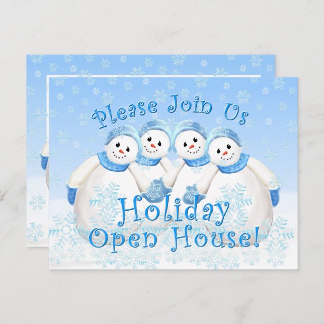 Snow Girls Holiday Open House Invitations (Front/Back)