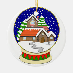 Snow Globe Ceramic Ornament
