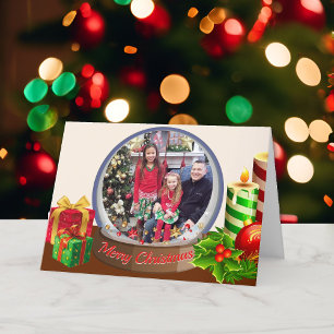 Snow Globe Christmas Family Kids Photo Holiday