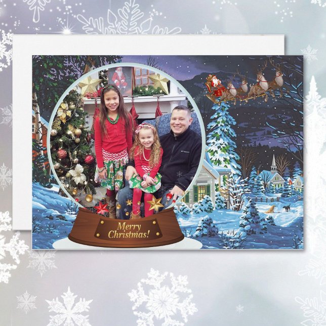 Snow Globe Christmas Family Kids Photo Holiday Card (Creator Uploaded)