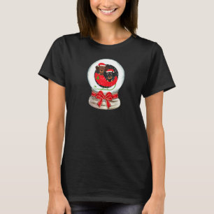 Snow Globe Cute Christmas Dachshunds In A Sleigh T-Shirt