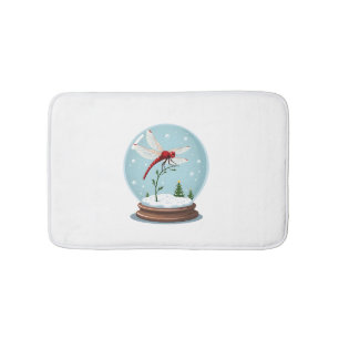 Snow Globe Dragonfly Bath Mat
