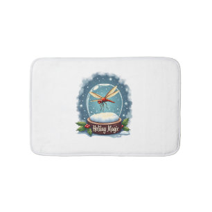 Snow Globe Dragonfly Bath Mat