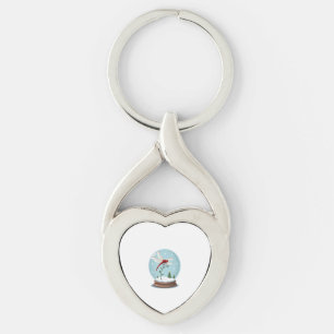 Snow Globe Dragonfly Key Ring