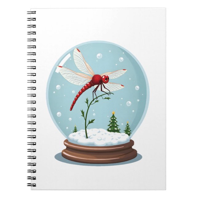 Snow Globe Dragonfly Notebook (Front)