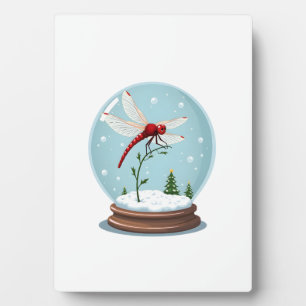 Snow Globe Dragonfly Plaque
