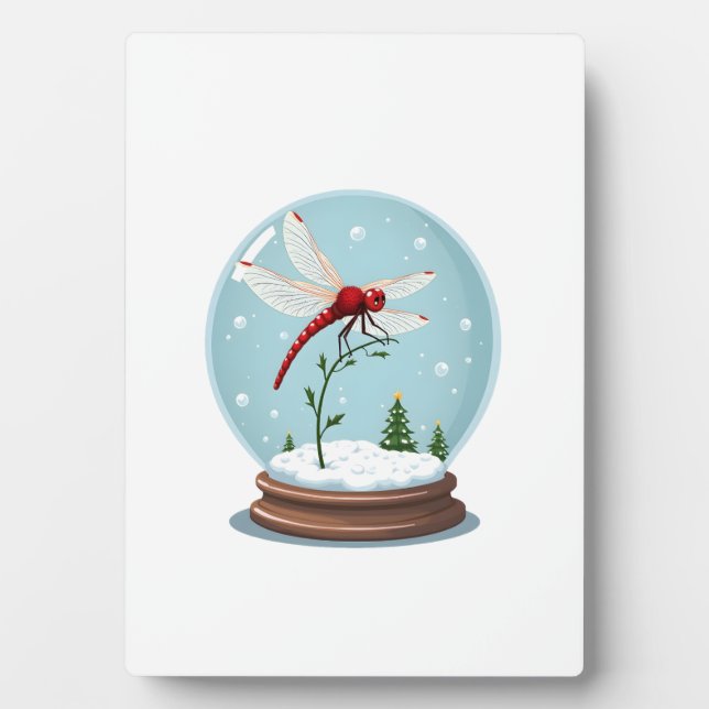 Snow Globe Dragonfly Plaque (Front)