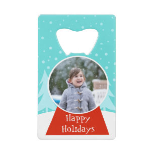 Snow Globe Holiday Photo Bottle Opener