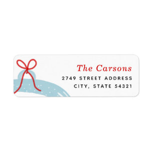 Snow Globe Holiday Return Address Label