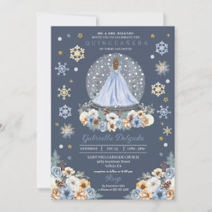 Snow Globe Princess Winter Wonderland Quinceañera Invitation