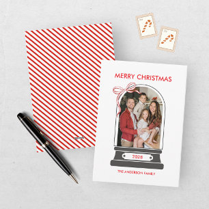 Snow Globe Red Snow Globe Christmas Holiday Card