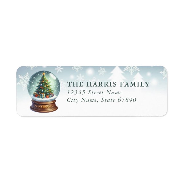 Snow Globe Return Address Labels (Front)
