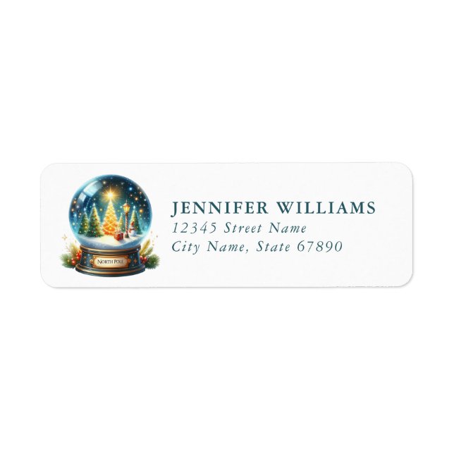 Snow Globe Return Address Labels (Front)