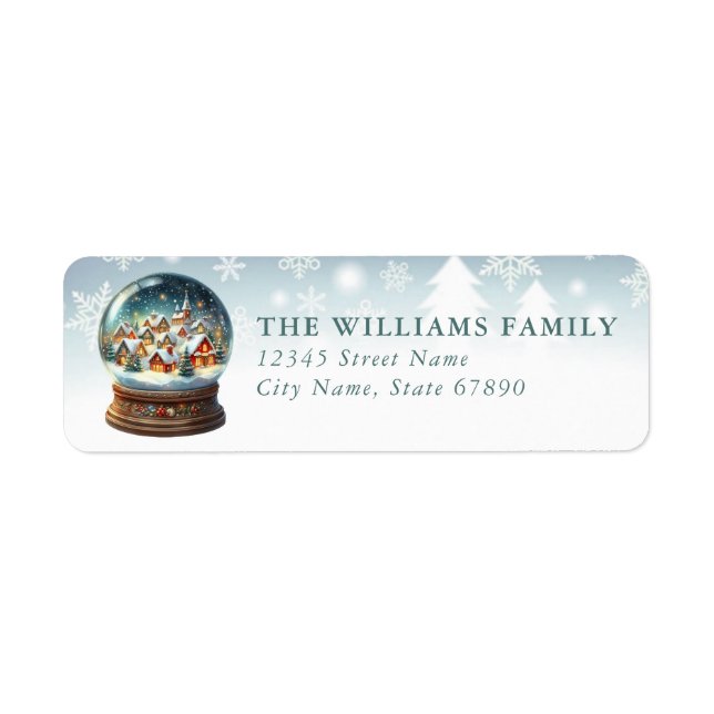 Snow Globe Return Address Labels (Front)