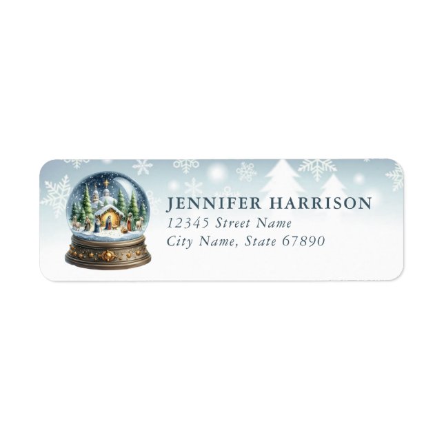 Snow Globe Return Address Labels (Front)
