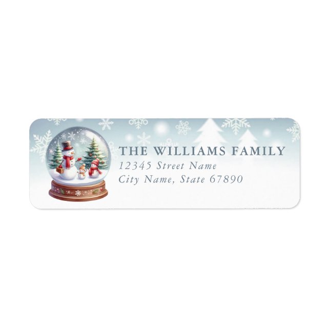 Snow Globe Return Address Labels (Front)