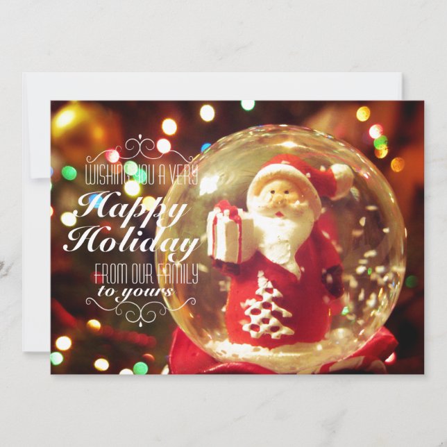 Snow globe Santa Claus Holiday Card (Front)