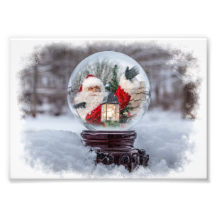 Snow Globe Santa Photo Print