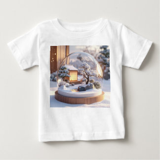 Snow Globe Serenity – Japanese House in Winter Sti Baby T-Shirt