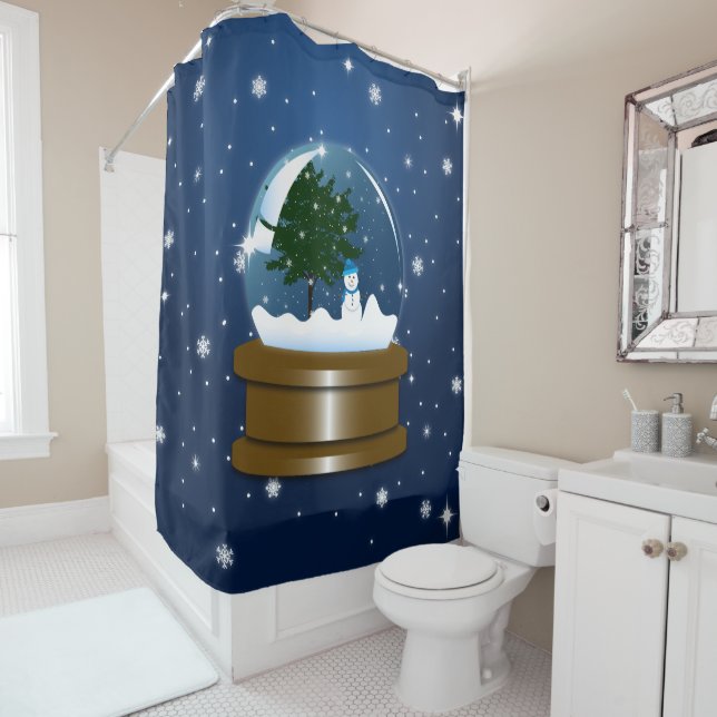 Snow Globe Shower Curtain (In Situ)
