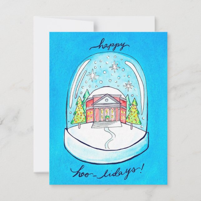 Snow Globe UVA Rotunda Card (Front)