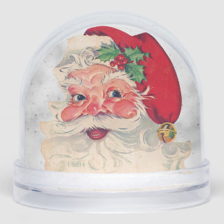 Snow Globe Vintage Santa Merry Christmas
