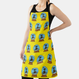 Snow Globe with Blackbird Singing Apron