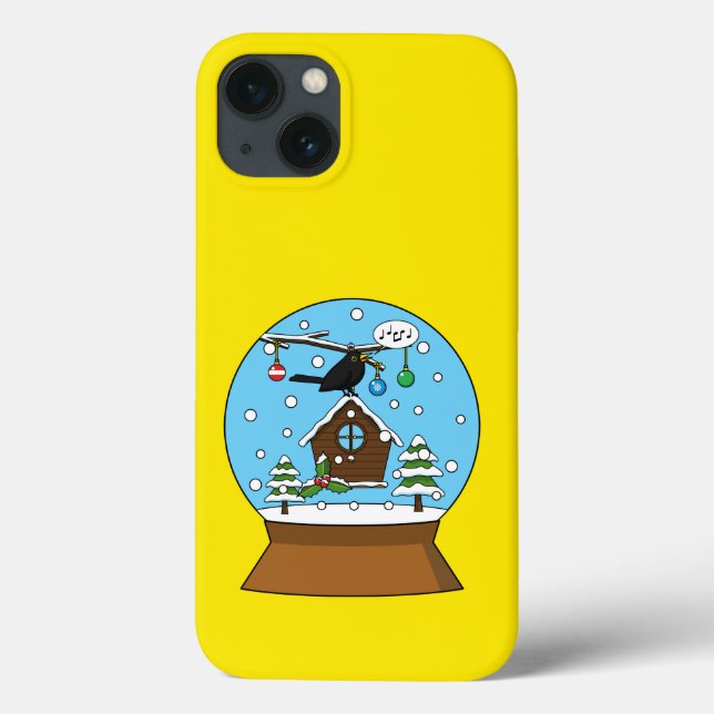 Snow Globe with Blackbird Singing Case-Mate iPhone Case (Back)