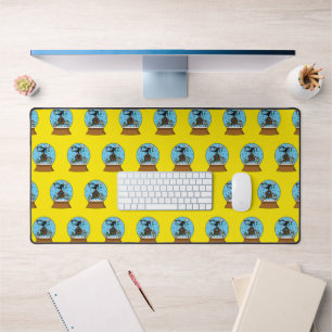 Snow Globe with Blackbird Singing Desk Mat