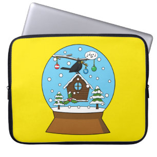Snow Globe with Blackbird Singing Laptop Sleeve