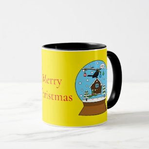 Snow Globe with Blackbird Singing Mug