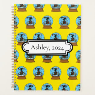 Snow Globe with Blackbird Singing Personalize Planner