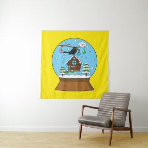 Snow Globe with Blackbird Singing Tapestry